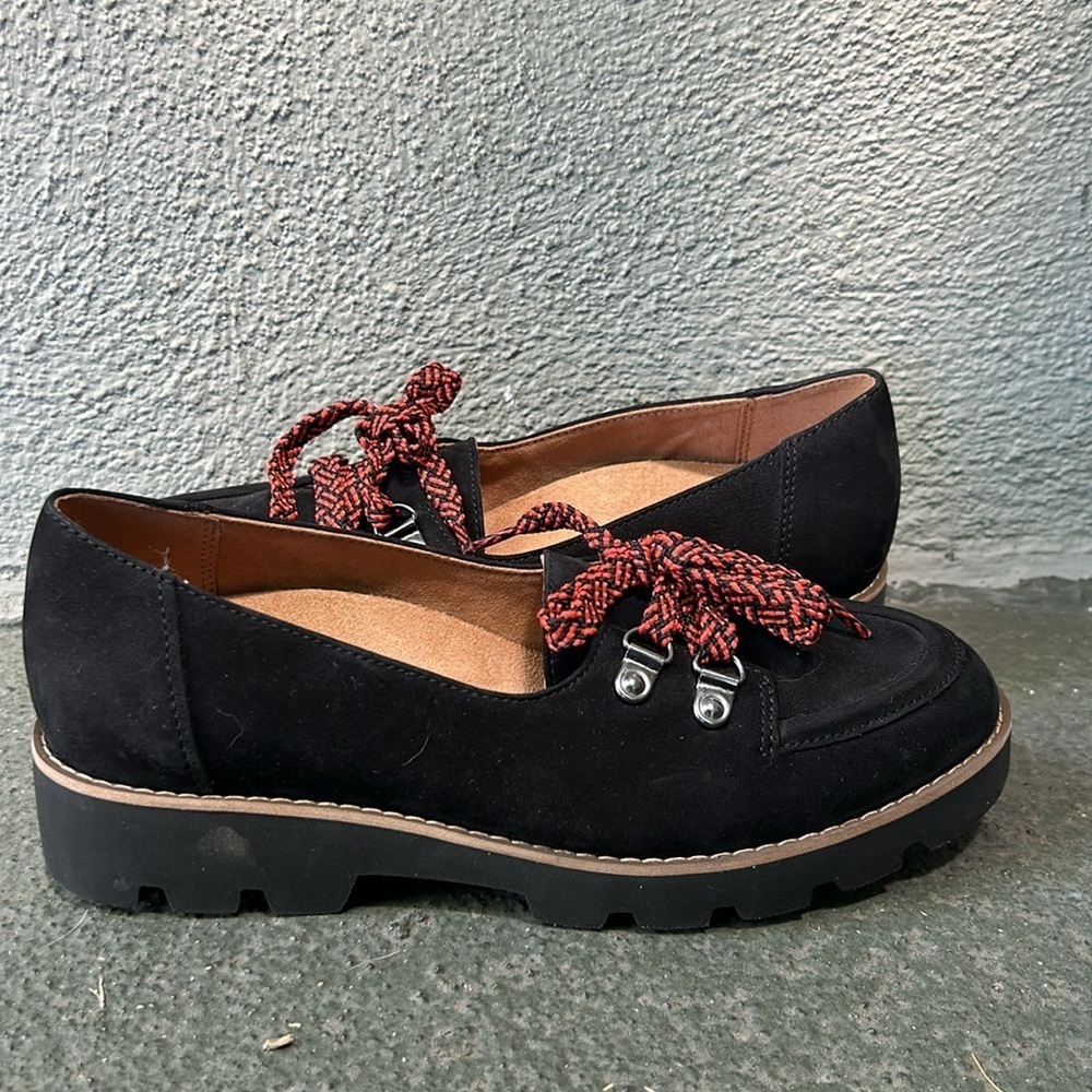Vionic Teagan Black Nubuck Leather Lace Up Oxford Loafer Size 6 NWOB - Picture 6 of 9
